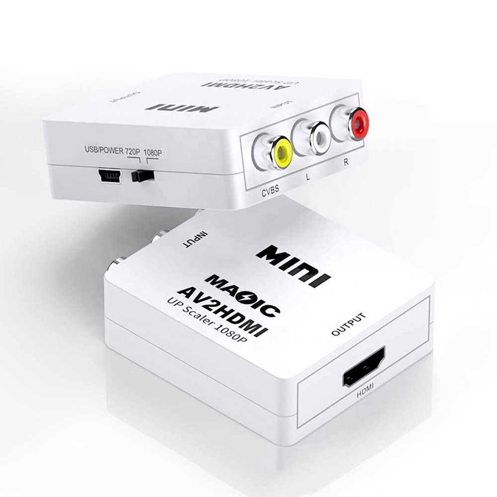 Оптовая продажа с фабрики OEM в наличии преобразователь RCA в HDMI-1080P AV в HDMI адаптер для ТВ-приставки
