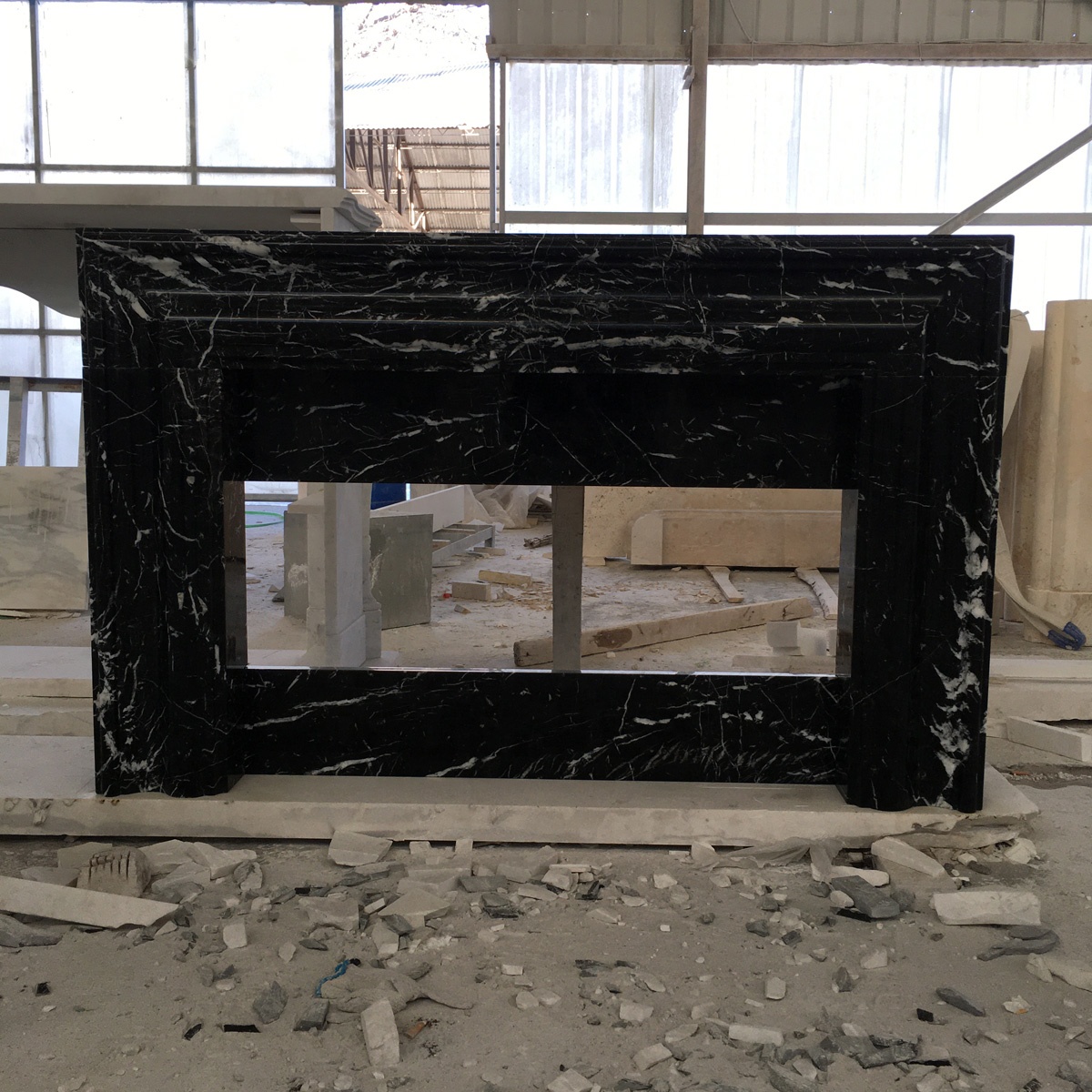 Заказной мраморный Мантел современный стиль Nero Marquina каменный черный мраморный камин мантель