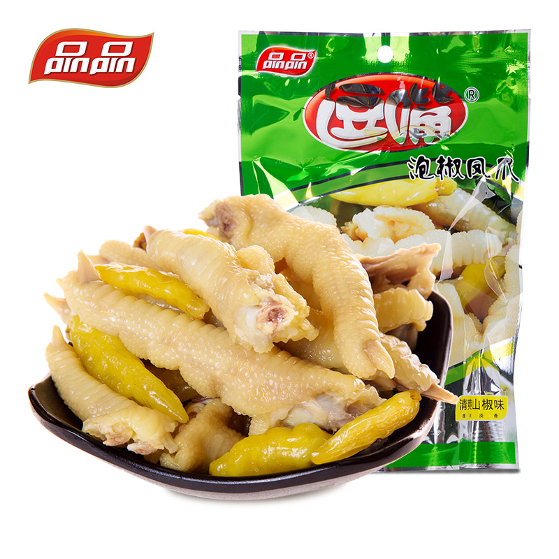 150g Products Chicken Feet with Pickled Peppers Chinese spicy snacks