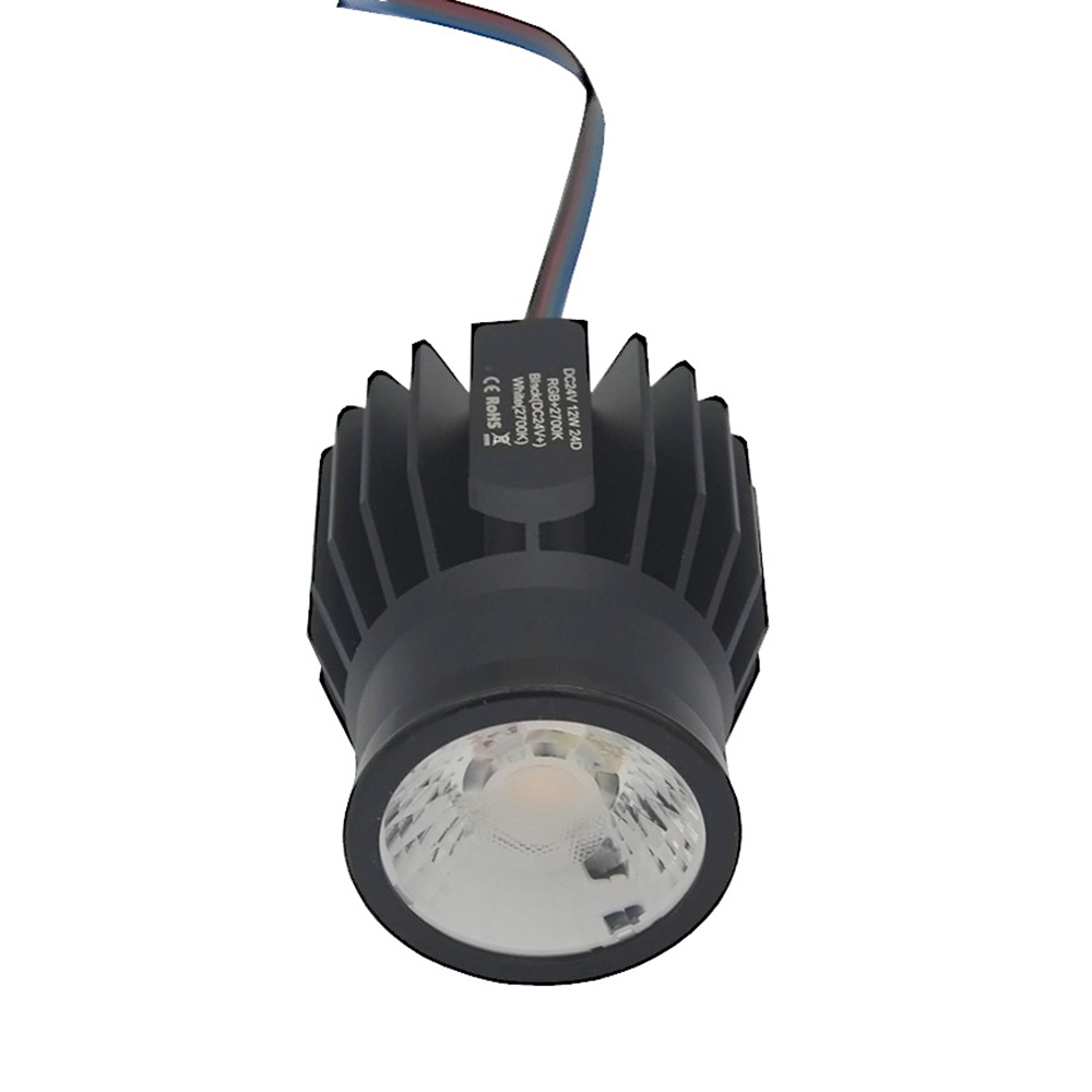 New Design Aluminum mr16 LED 12Watts Controlled With DMX Loxone RGBW 24V Dimmer Tree Narrow Beam Angle Downlight Spot