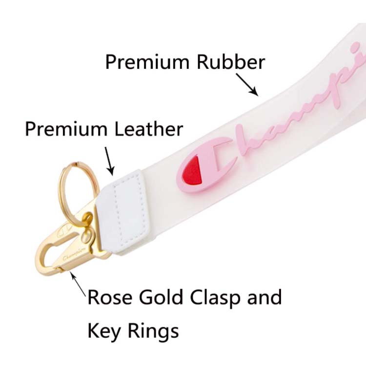 Champi Fashion Keychain PVC Clear Transparent Wristlet Office Badge Key chain Holders Waist Decoration Lanyard for Jeans Phone