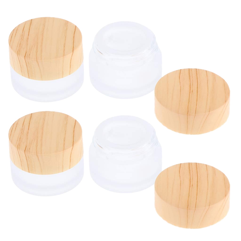 Wholesale recycled glass jars with plastic bamboo lids with frosted cosmetic jars for body cream