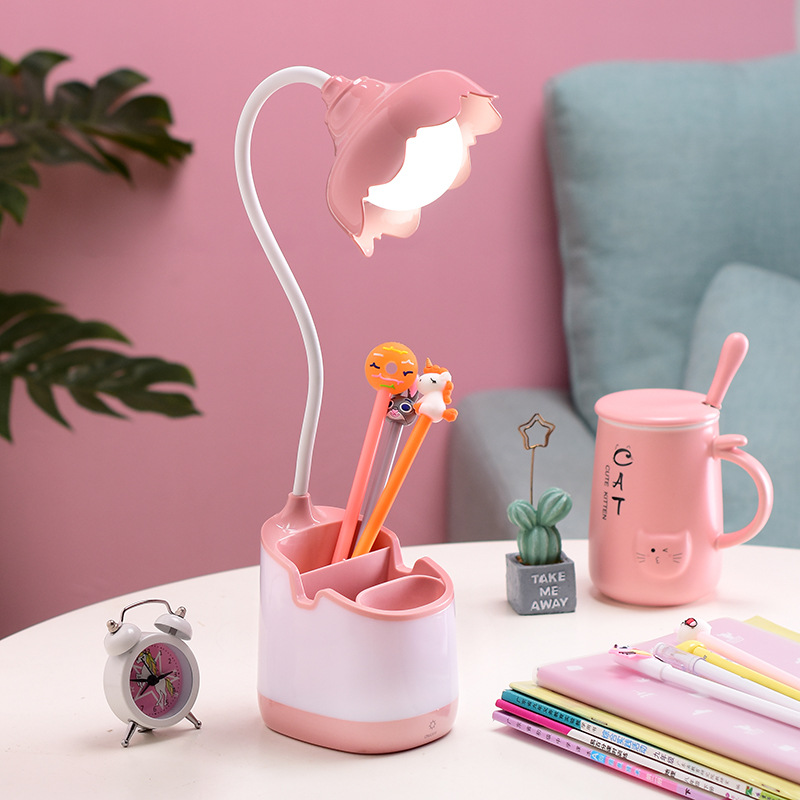 Desk Holder Dimmable Led Home Office Charger Desk Lamp With Pen Holder Table Light For Office