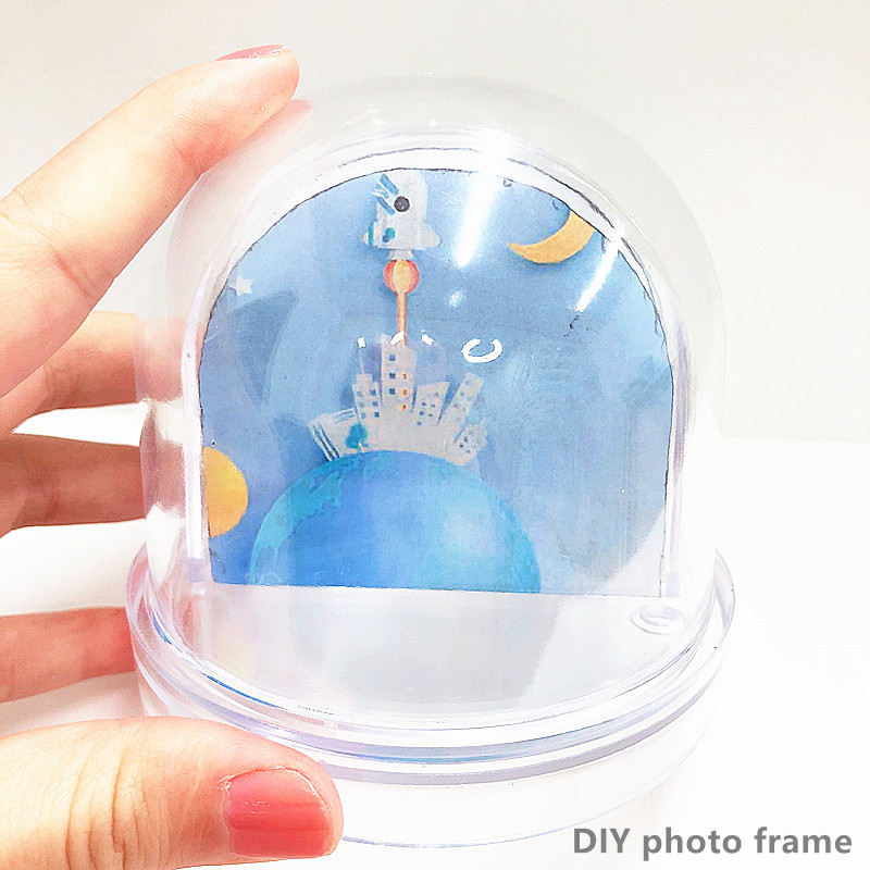 9*9*8,5 см блеск наборы для поливки картины DIY снежный глобус пластиковый квадратный рисунок игрушки для детей