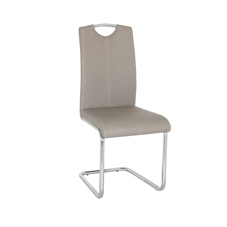 Home Furniture Manufacturer Wholesales White PU Velvet Suede Leather Chrome Metal Frame Dining Chairs for Dining Room Sets