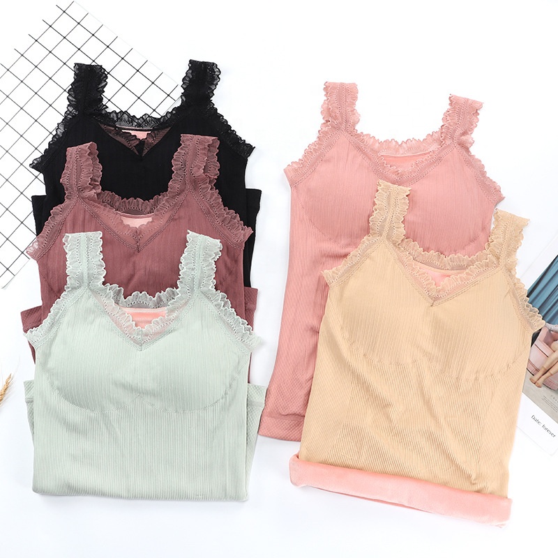 New Thermal Underwear For Women Velvet Thick Back Warm Vest Women's Seamless Thermal Underwear