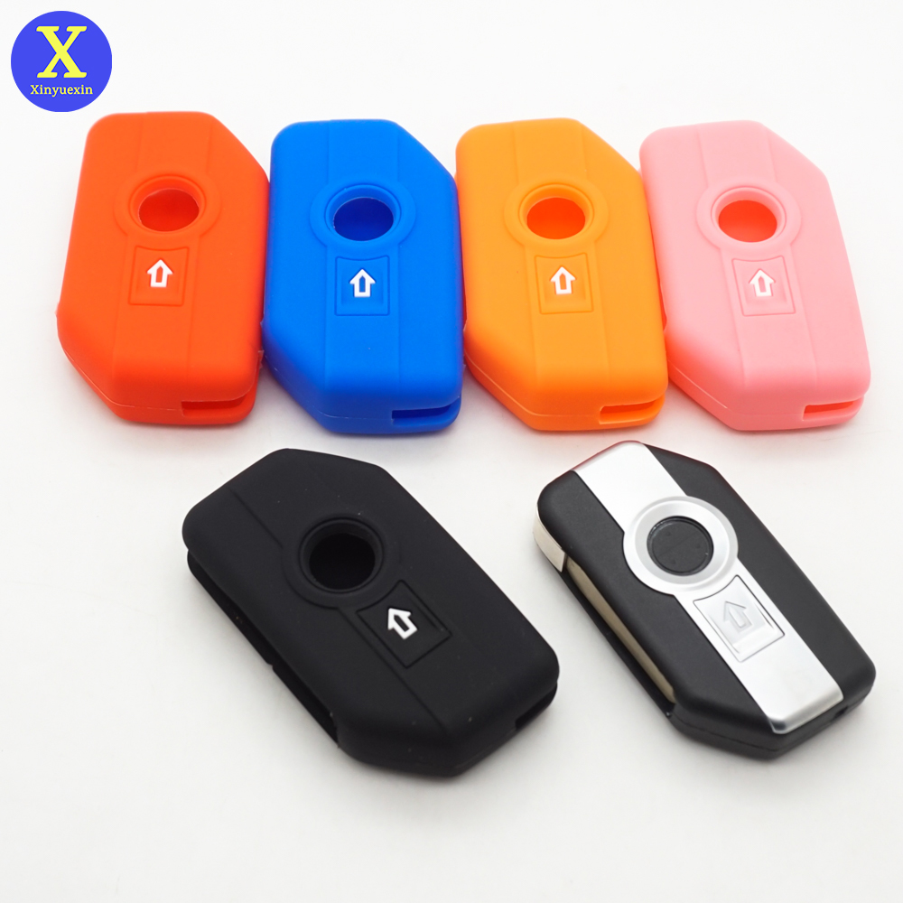 Xinyuexin Silicone Car Key Cover Shell Case Holder for BMW Motorcycle F750GS F850GS K1600GT R1200GS LC ADV R1250GS ADV 2 Buttons