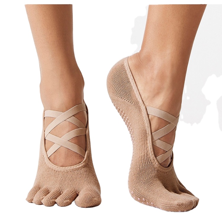Professional Yoga Pilates socks anti slip women's five finger socks indoor activities fitness beginners