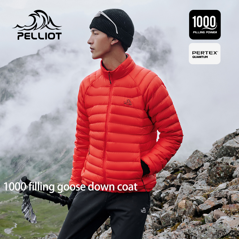 Pelliot outdoor 1000 filling power goose down camp down jacket men's ultra-light winter mountaineering goose down jacket