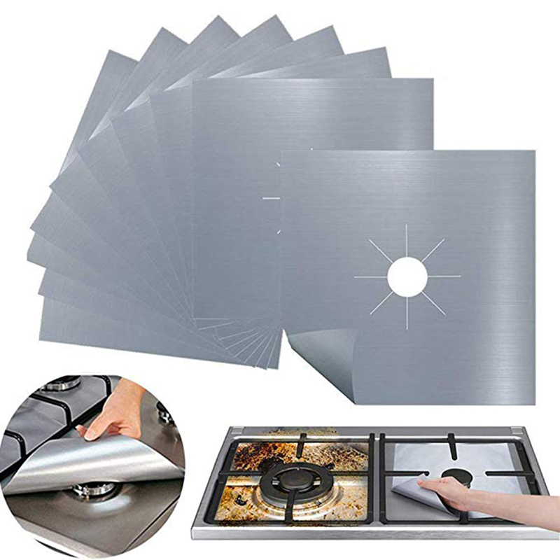 4pcs/set Gas Stove Protector Cooker cover liner Clean Mat Pad Kitchen Gas Stove Stovetop Protector Kitchen Accessories