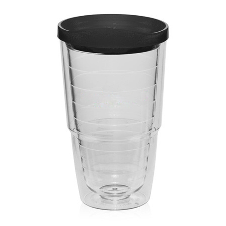 24 oz двухслойная пластиковая многоразовая стеклянная раздвижная крышка