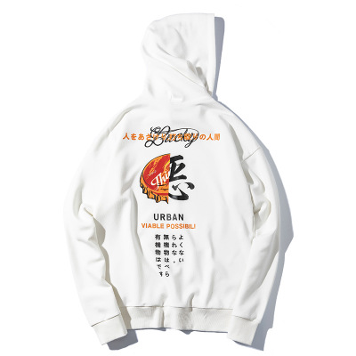 Factory Direct Supply Plus Size Workout Sets Men's White Leisure Hip-hop Blouse Men's Fleece 100%Cotton Hooded