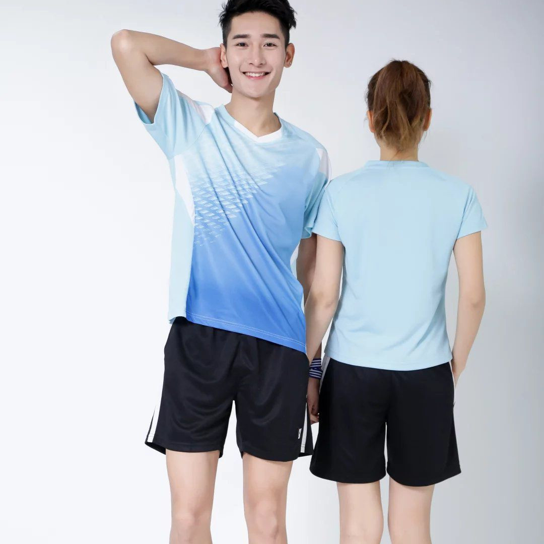 New design badminton jersey men and women custom t shirt sports wear set