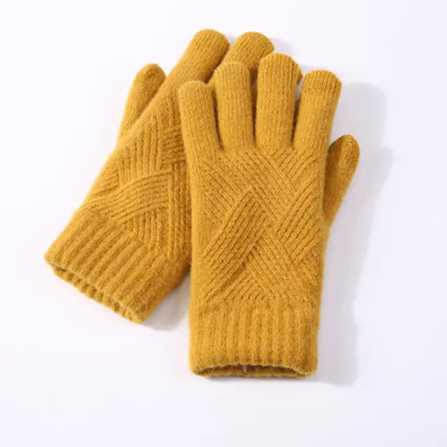 QY Winter warm gloves for adults double touch screen with fleece and thick fleece gloves for outdoor riding