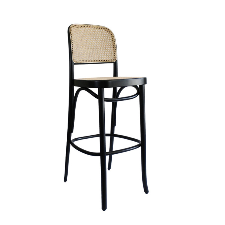 Nordic solid wood stool the cane makes up milk tea shop hotel restaurant bar restaurant bar home stay home