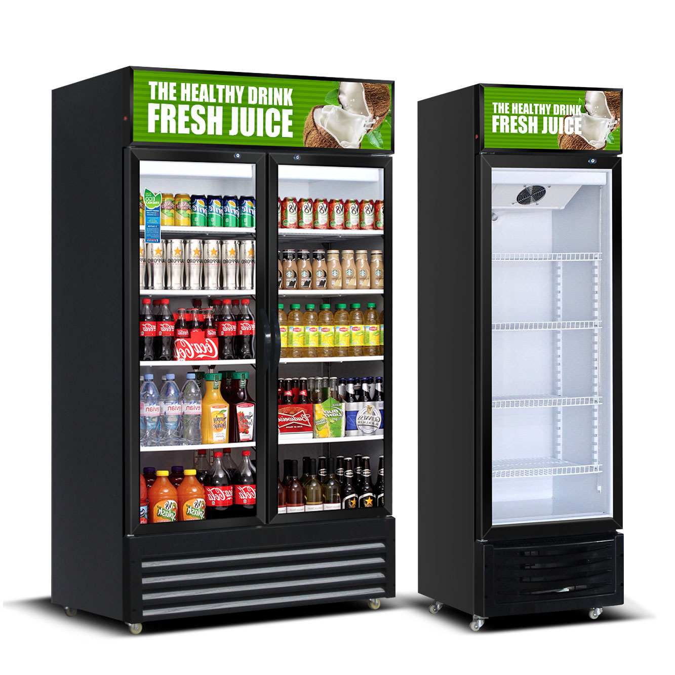 Supermarket Commercial Single Door Cold Drink Freezer Pepsi Beer Cooler Glass Door Refrigerator Display Fridge Beverage Chiller