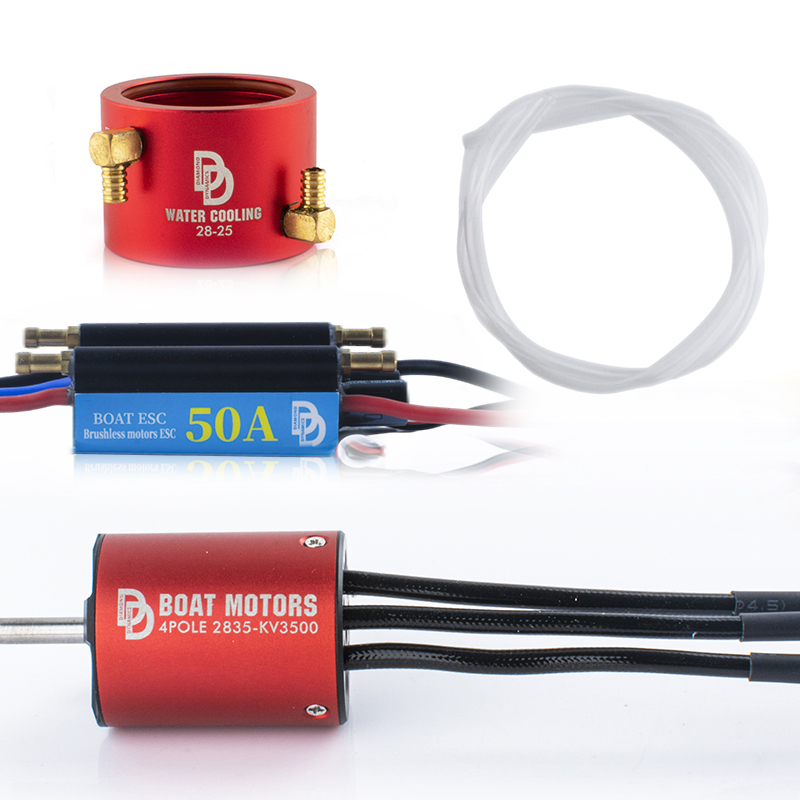 DD Waterproof Bidirectional ESC 50A Brushless Motor 2835 3500KV Water Distribution Jacket Remote Control Marine Power Group