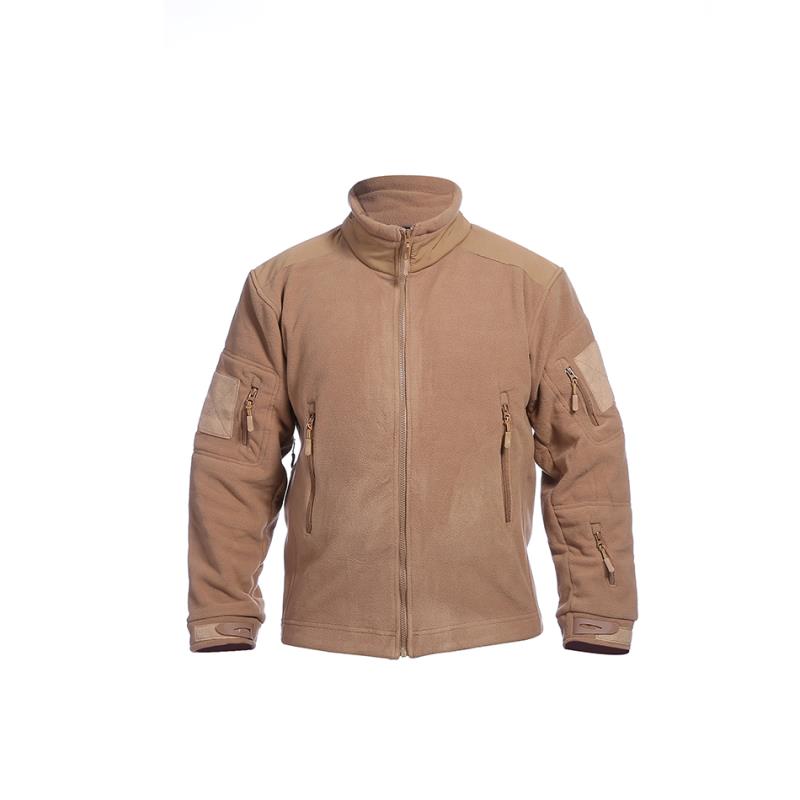 Mens Multi-pocket Zipper Coyote Polar Army Coat Outwear Tactical Soft Shell Hooded Fleece Jacket
