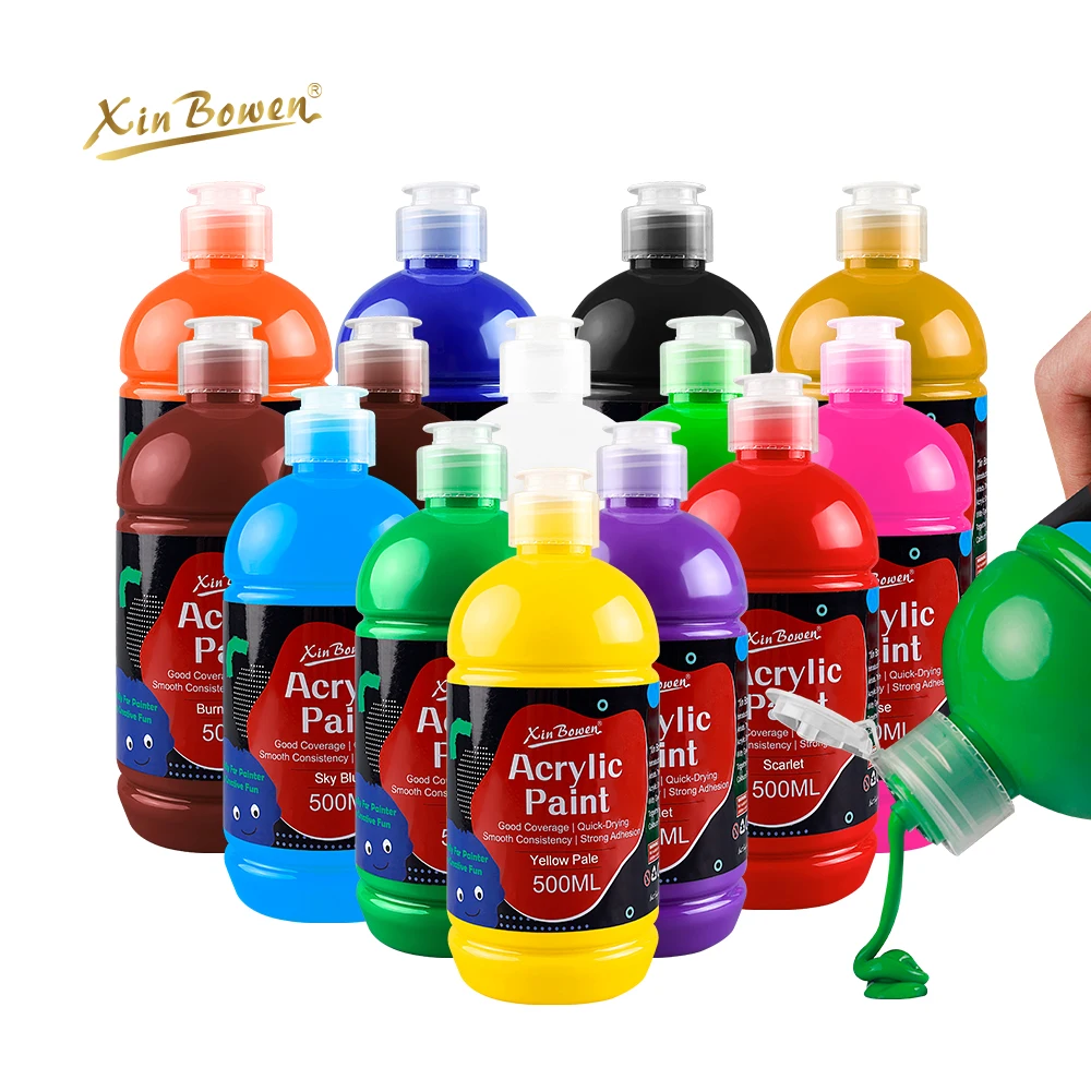 Xin Bowen Acrylic Colors 500ML Plastic Bottle Painting Materials Art Paint Brand New Art Supplies For Students And Artists