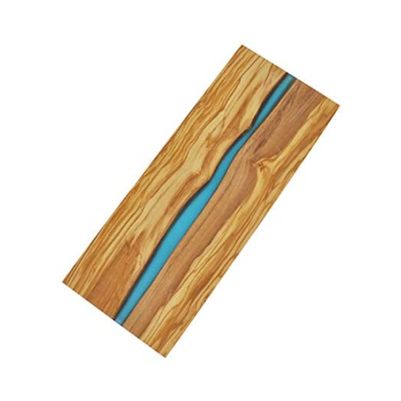 Olive wood cutting board, Olive Wood Resin Board with River of Blue Resin - 18" x 7"