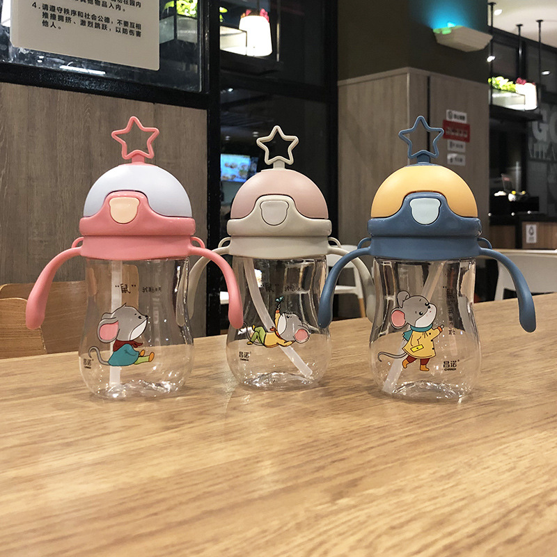 Fangjuu Cartoon Kids Plastic Water Bottle Eco-friendly Large Capacity Baby Portable Plastic Tea Cup