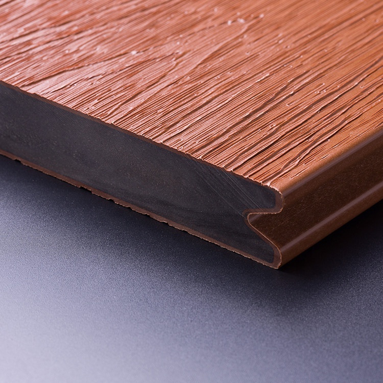 Outdoor Anti-corrosion Solid WPC Flooring with Grooves for Courtyard