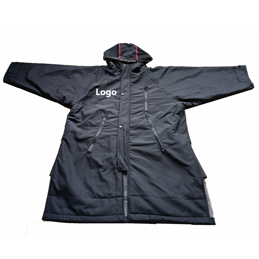 Fashionable Recycled Waterproof Beach Coat with fleece lining for Beach Changing