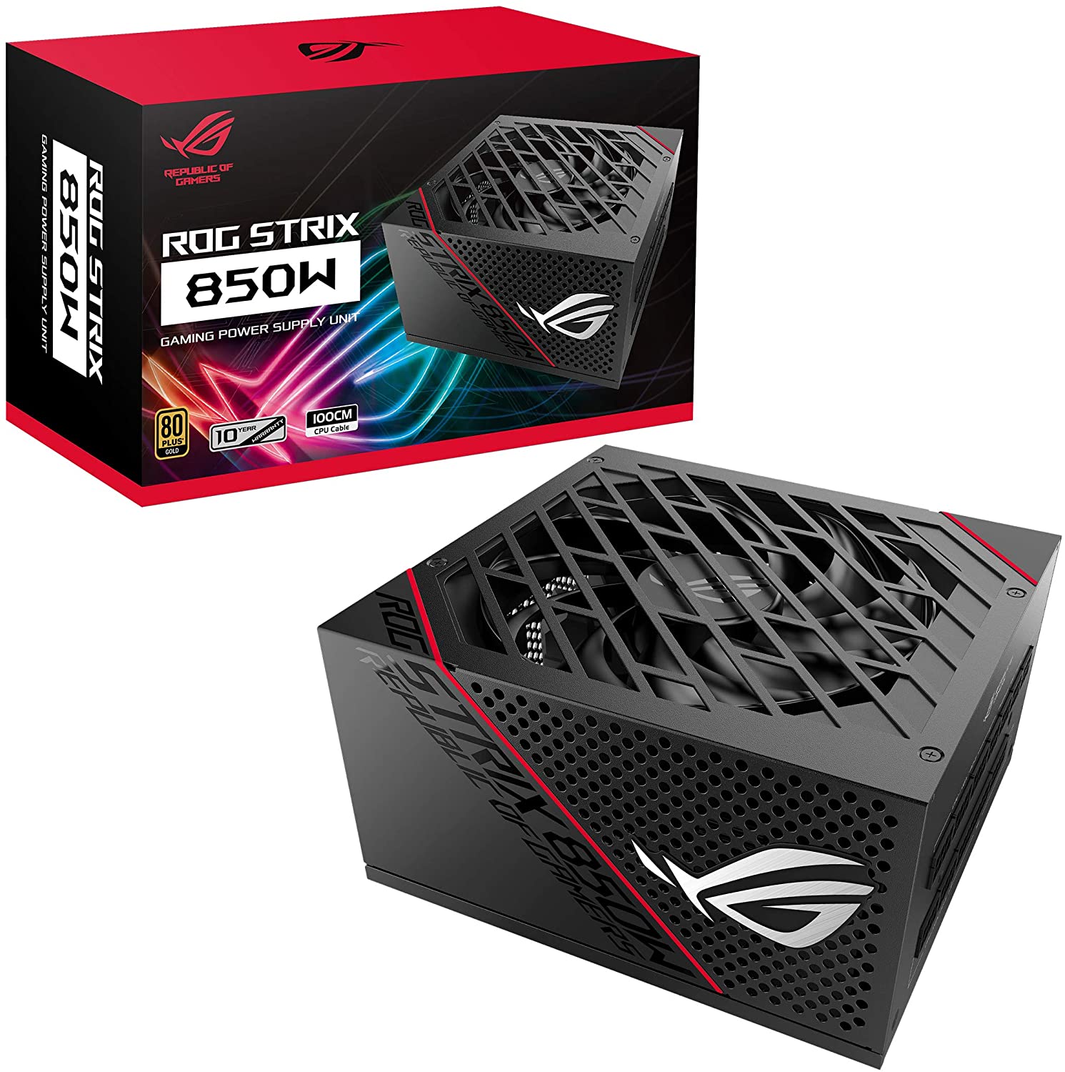 ASUS ROG Strix 850W Gold PSU питание ROG радиаторы аксиально-tech вентилятор дизайн с двойным шарикоподшипником вентилятор подшипники 80 Plus Gold полностью модульная