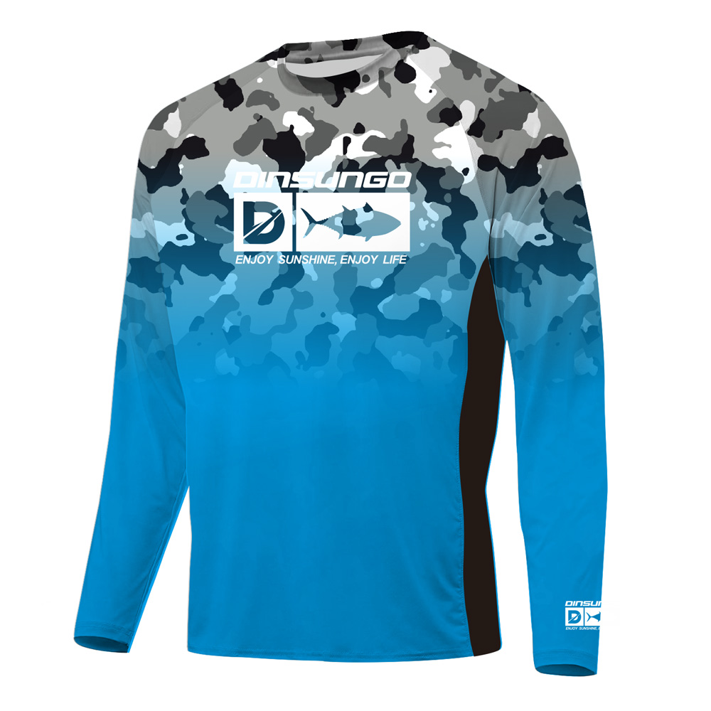 Custom tournament fishing Shirts long sleeve UV sublimation quick dry rash guard camo shirts fishing Shirt