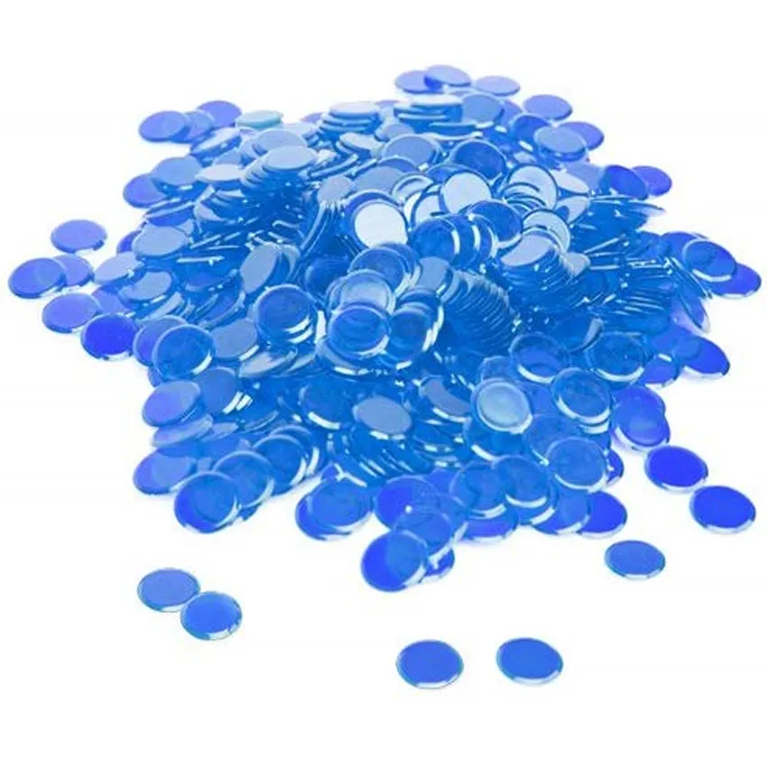 Yuanhe Blue Plastic Transparent Plastic Counters Bingo Chips