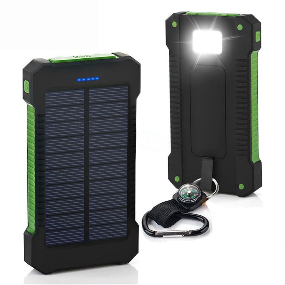 Portable Outdor Waterproof Solar Powere Bank 8000Mah 10000Mah 20000Mah Battery Charger Solar Power Bank