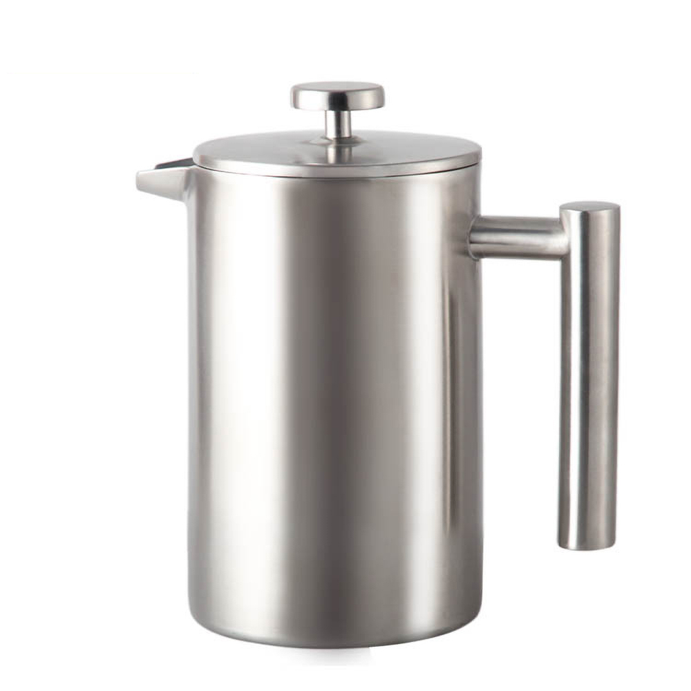 Amazon Hot Sale 350ml/1000ml/1500ml Double Walled Insulated Vacuum Stainless Steel Coffee Pot French Press Coffee Maker