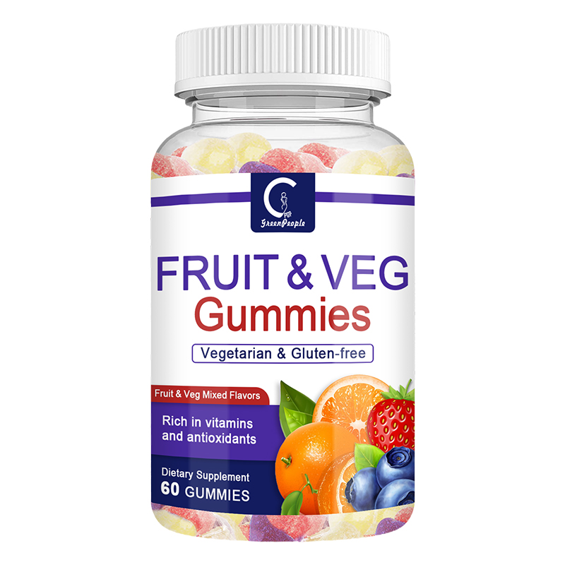 30pcs OEM Compound Fruit and Vegetable Mixed Flavour Jelly VC gummies