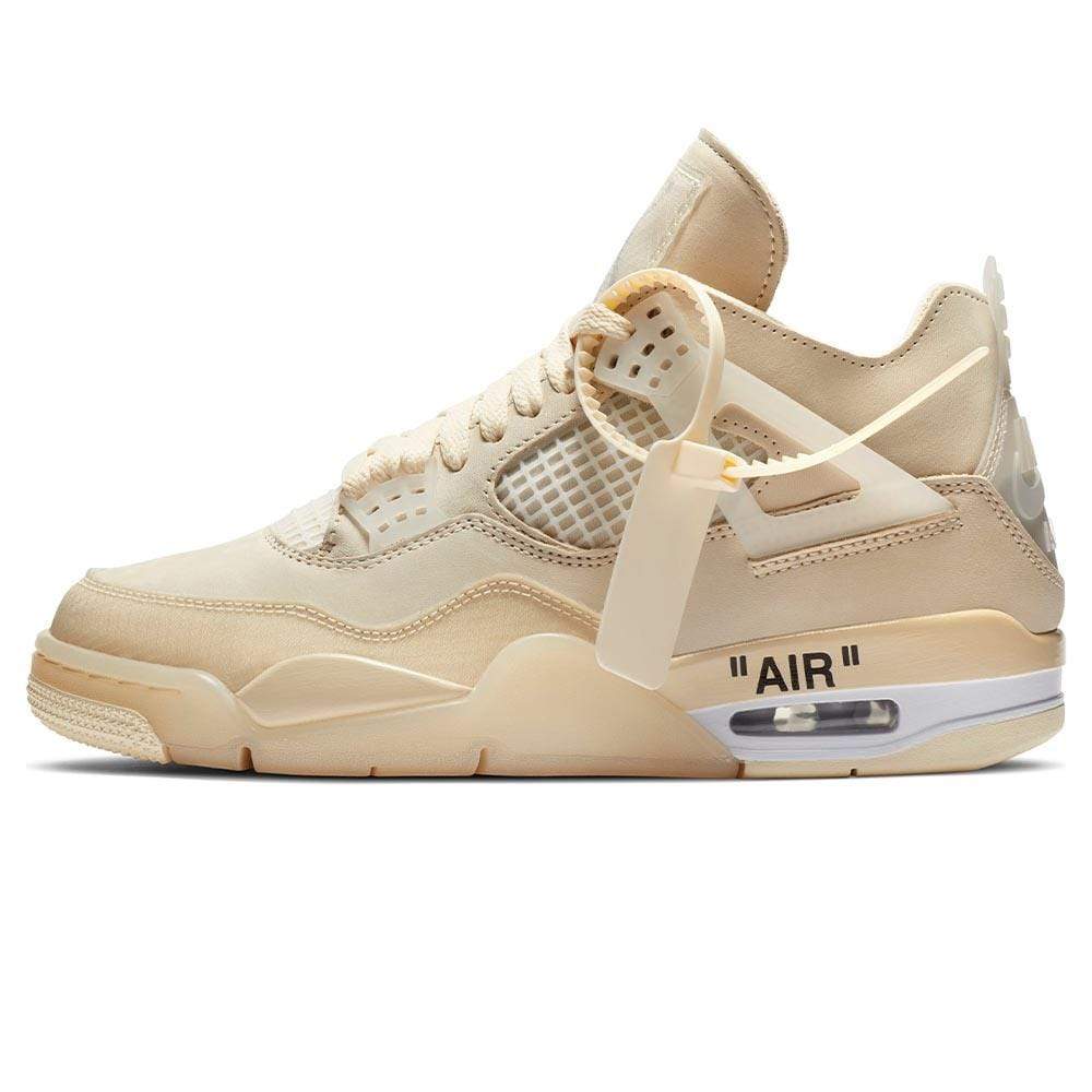Модные Белые Мужские Кроссовки Aj 4 Ow бежевого цвета, классические кроссовки Air Jordan 4 в стиле ретро, баскетбольные кроссовки Creamsail, обувь Nike