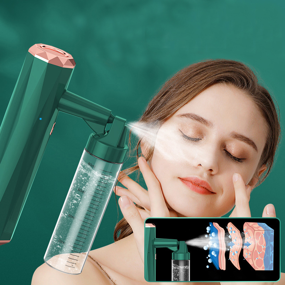 Professional Oxygen Injector Nano Facial Steamer Sprayer Micro Molecular High Pressure Beauty Device Portable Skin Care Tools