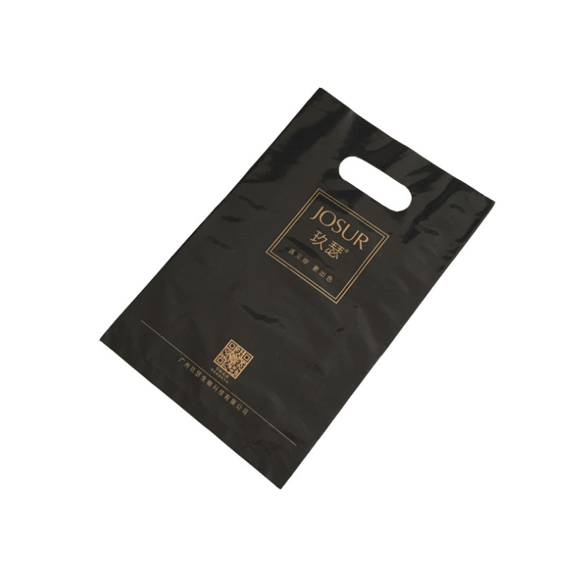 Cheap Custom HDPE LDPE PE Die-cut Plastic bag handle bag for clothes