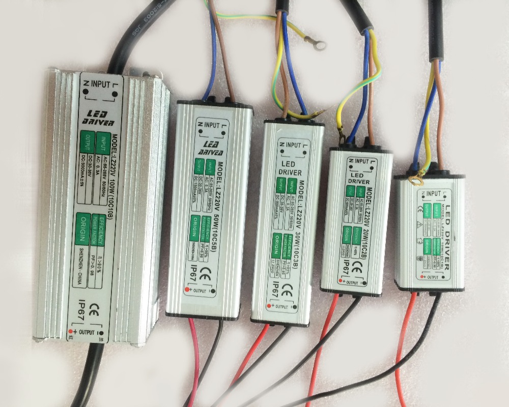 Водителя СИД наивысшей мощности 10W 20W 30W 50W 100 Вт DC 30-36V адаптер питания трансформатор освещения IP65 из водонепроницаемого материала для прожектора