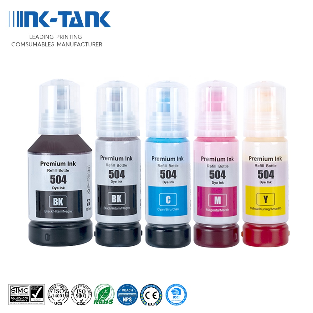 INK-TANK 504 T504 Премиум Универсальный цветный оптом водная бутылка пополнения DGT чернила для Epson Ecotank L4150 L4160 L6161 принтер