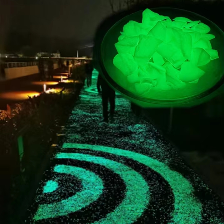 Junting Luminous Gravel For Landscaping Glowing Paving Stone Glow in the dark Marble Rocks For Gardens Pebbles Walkway