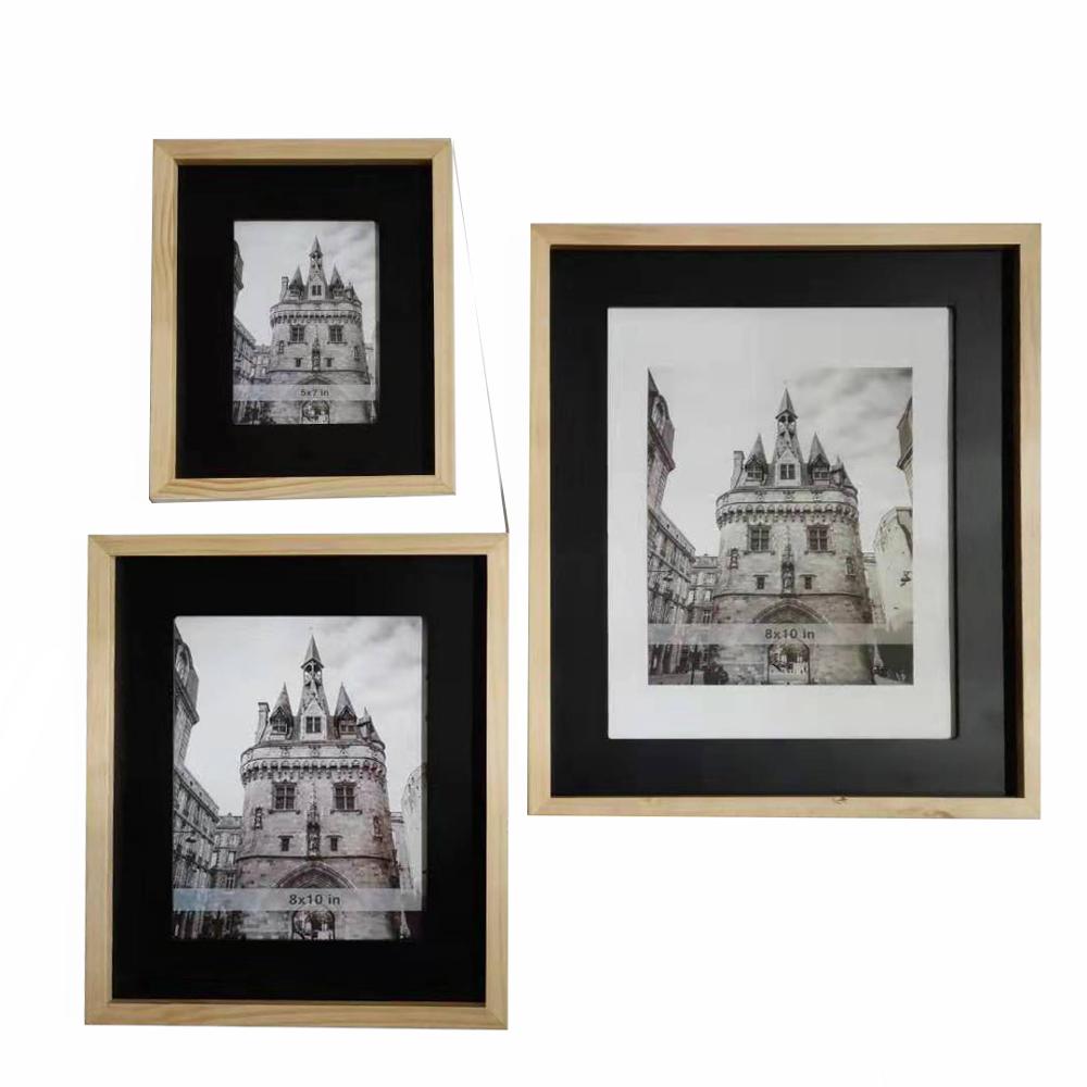 11x14 "фоторамка из светлой древесины с черным ковриком