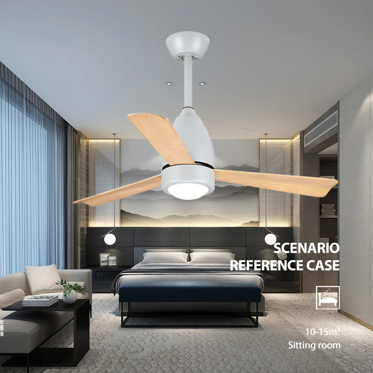 Modern Decorative 12W Led Remote Control Plywood Blades Chandelier Ceiling Fan Light