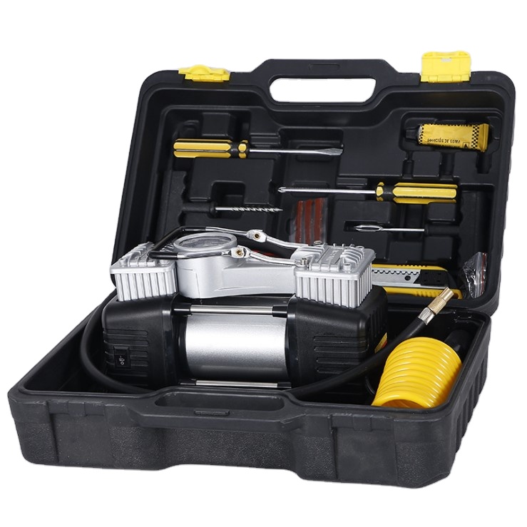 Heavy duty double cylinder tyre inflator portable mini electric air pump dc 12v car air compressor tire inflators