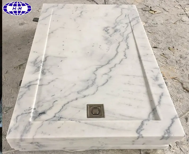 Factory direct Chinese white marble shower tray base