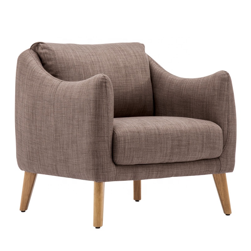 Luxury modern single leisure office wooden upholstered comfortable armchair