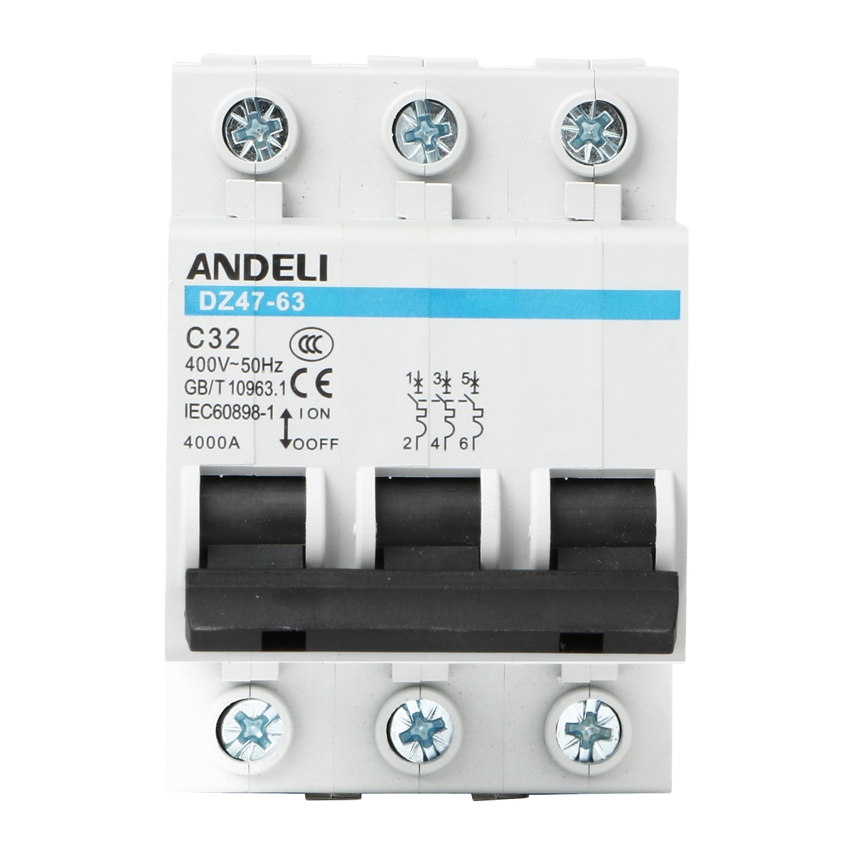 ANDELI DZ47-63 3 P модульный din автомат защити цепи переменного тока 3-полюсный