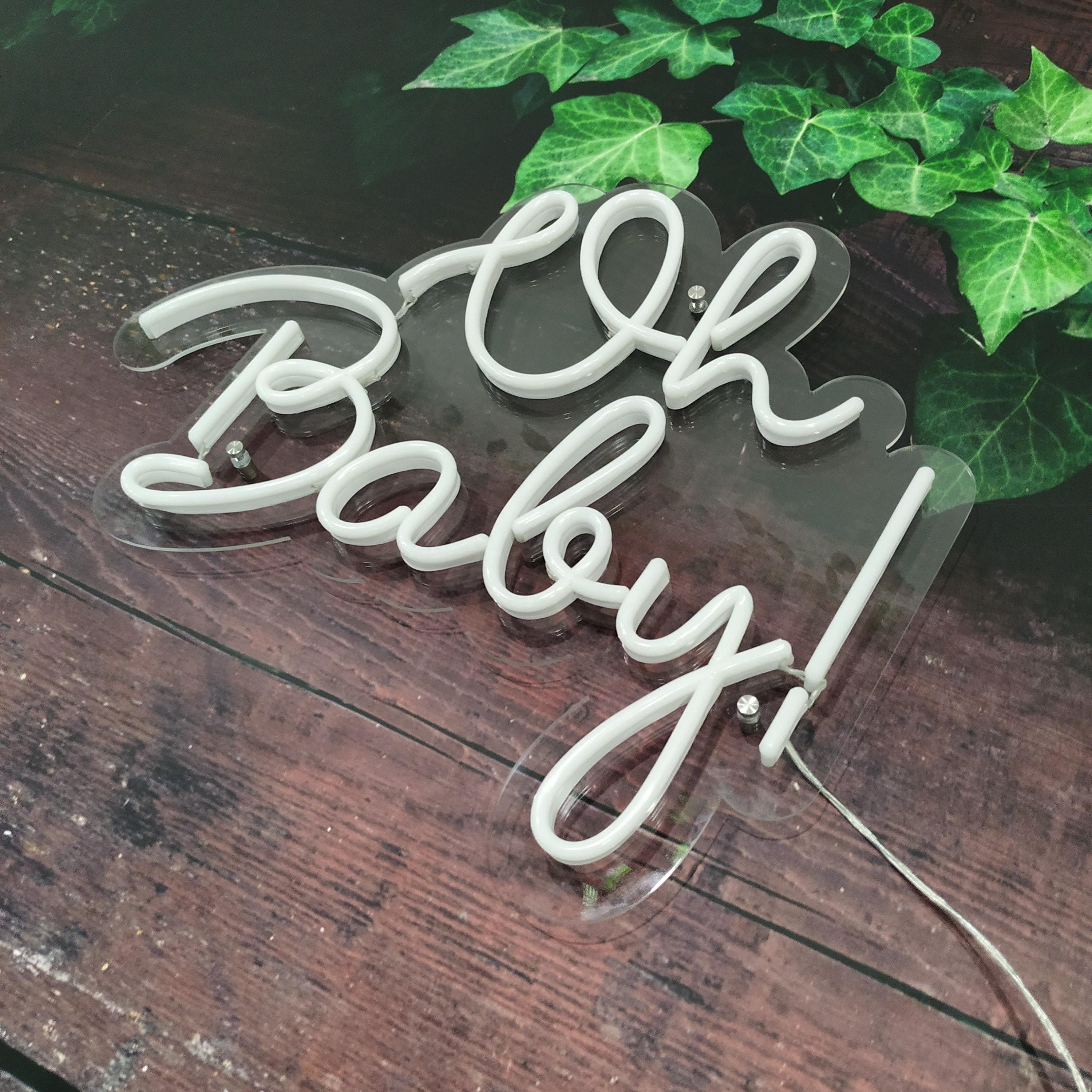 Неоновая акриловая Вывеска на заказ, гибкая неоновая световая вывеска oh baby