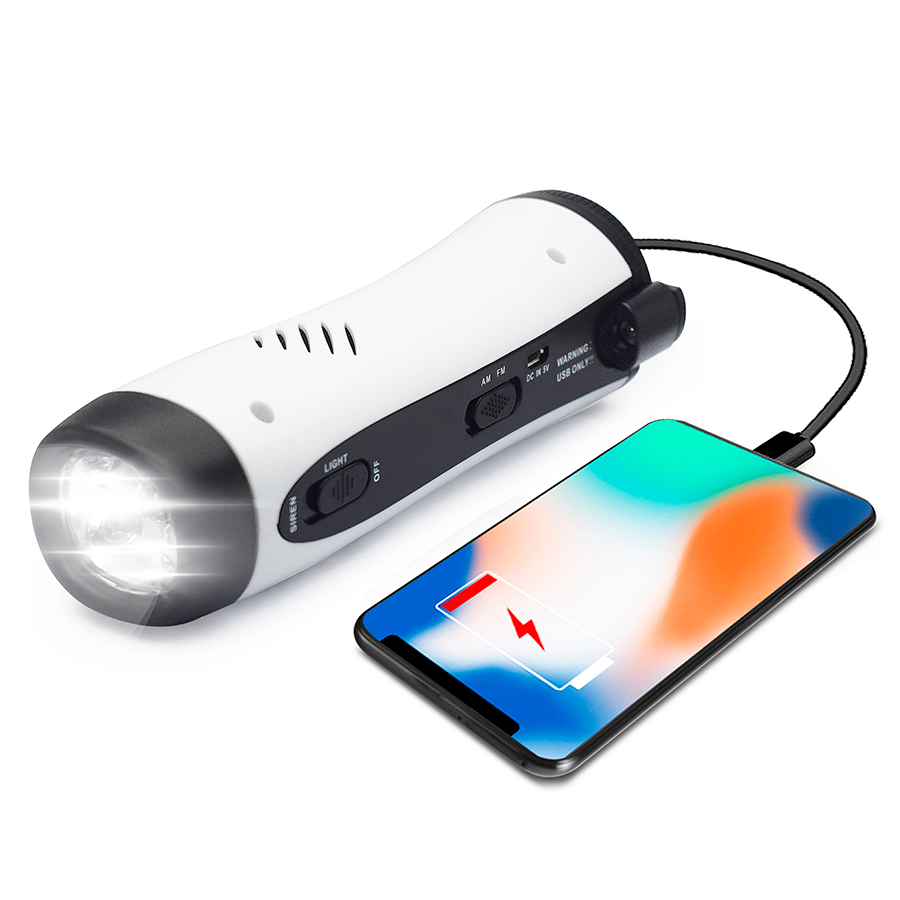 Автономное аварийное зарядное устройство для смартфона сирена USB Ручной радио с фонариком