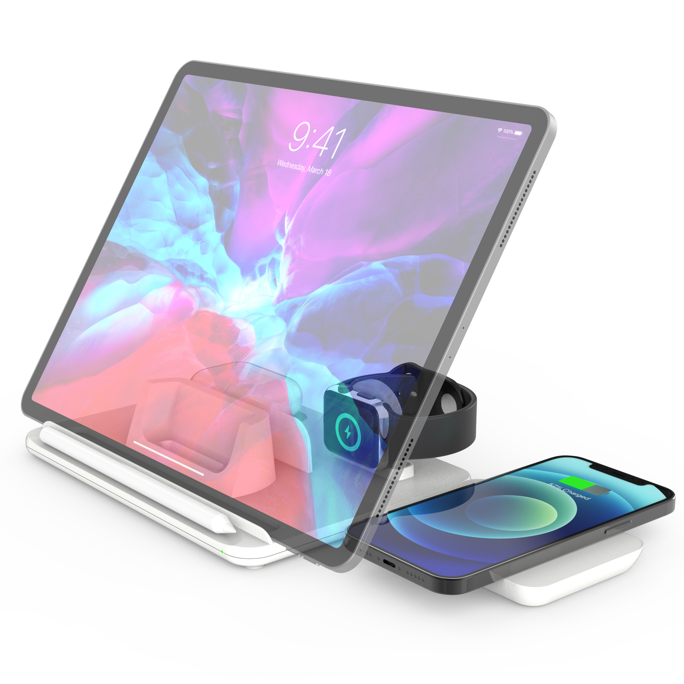 For iPhone 13 the hot-selling 5 in 1 Wireless Charger drop shipping fast Mobile Phone Charging Station