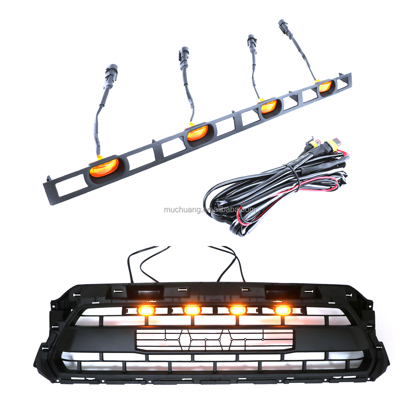 Новый OEM Автомобильное решетка матовый черный Toyota-Tacoma-2012 2013 2014 2015 Raptor стиль решетка светодиодные фонари