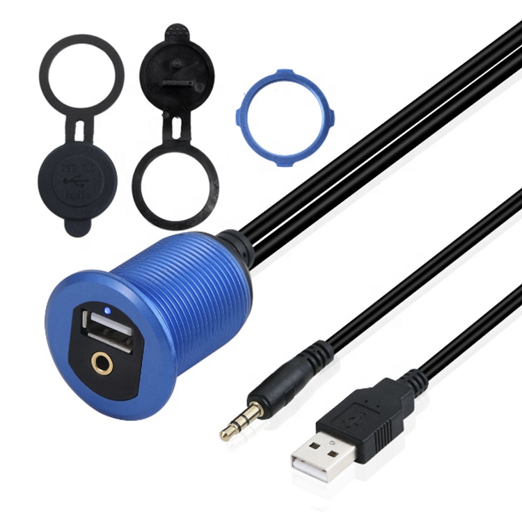 Новый продукт 1 м USB 2,0 + DC3.5MM мужского и женского пола со светодиодной подсветкой AUX расширение заподлицо кабель для входа AUX мини-камера для автомобиля мотоцикла лодка мотоцикл